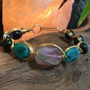 Gold & Copper Wire Wrap Bracelet
